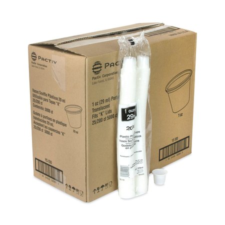 Pactiv Plastic Soufflé Cups, 1 oz, Translucent, PK5000 YS100